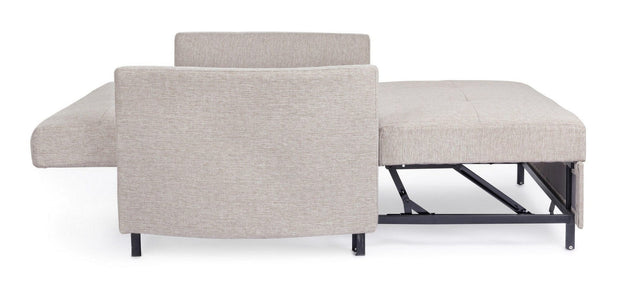 Canapea Clayton Bej Extensibila cu Spuma Poliuretanica, 2 Locuri, Suprafata de Dormit 131x190 cm, tapitata cu Stofa, Perne Incluse, l166xA88xH84 cm (6)