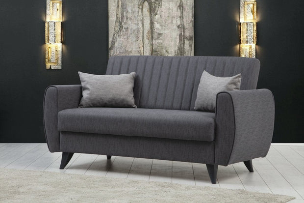 Canapea extensibila 2 locuri, Alkon Gri Inchis, l158xA77xH86 cm (1)