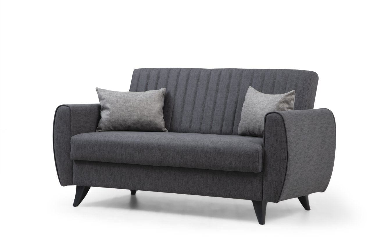 Canapea extensibila 2 locuri, Alkon Gri Inchis, l158xA77xH86 cm (4)