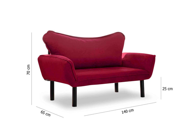Canapea extensibila 2 locuri, Chatto Bordeaux, l140xA65xH70 cm (6)