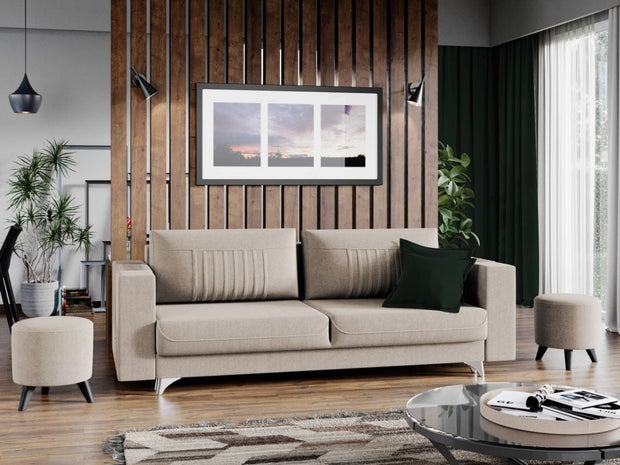 Canapea Extensibila,2 Locuri,Lada de Depozitare,tapitata cu stofa,Granies,l233xA96xH85 cm (2)