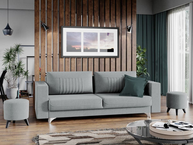 Canapea Extensibila,2 Locuri,Lada de Depozitare,tapitata cu stofa,Granies,l233xA96xH85 cm (3)