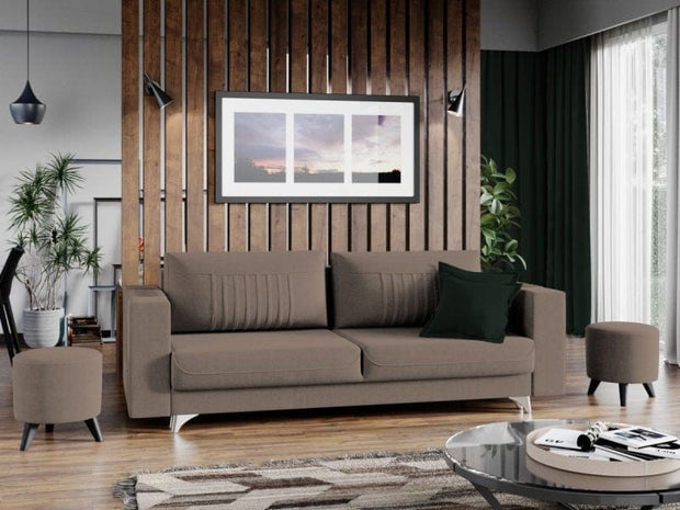 Canapea Extensibila,2 Locuri,Lada de Depozitare,tapitata cu stofa,Granies,l233xA96xH85 cm (4)