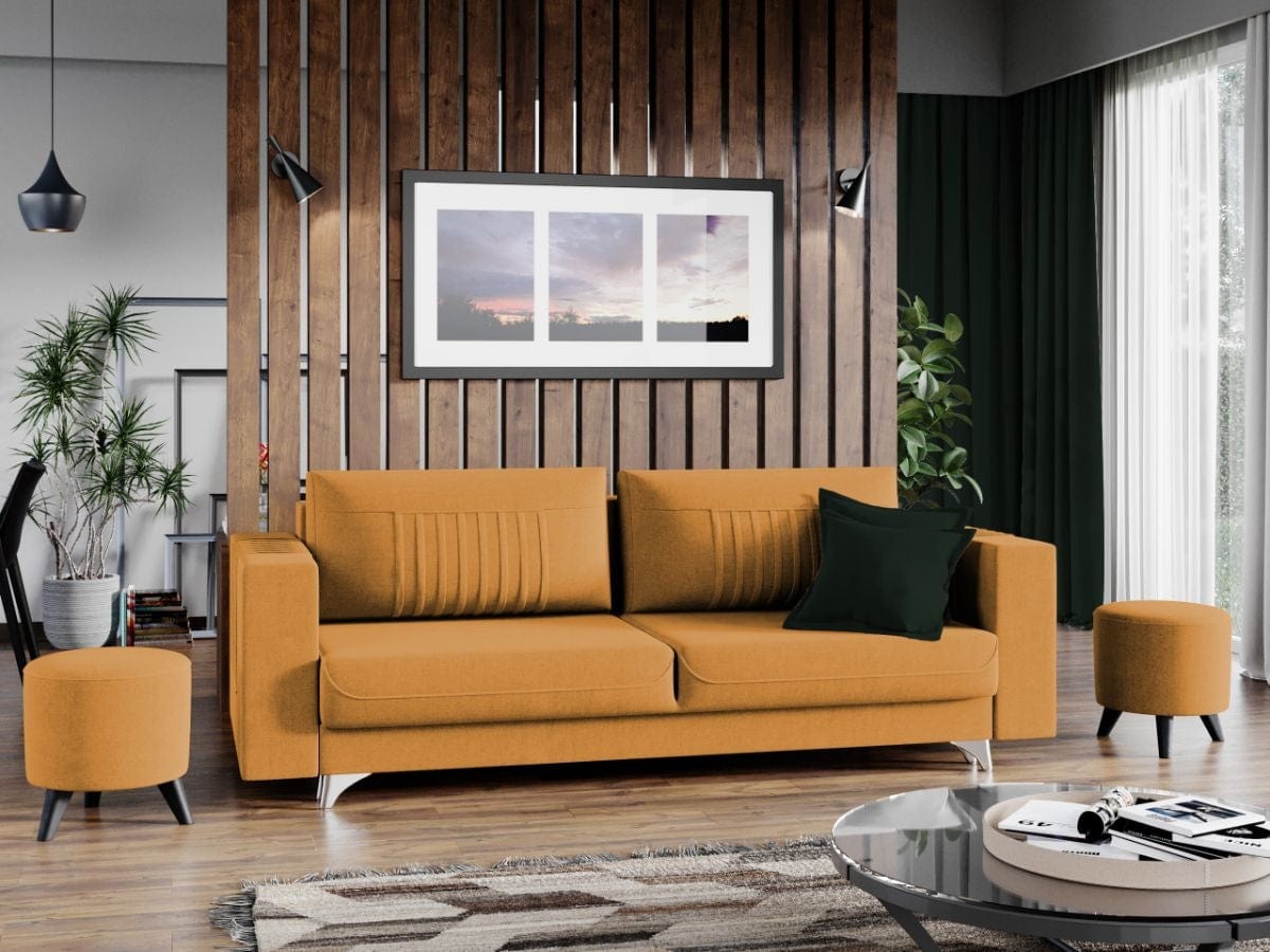 Canapea Extensibila,2 Locuri,Lada de Depozitare,tapitata cu stofa,Granies,l233xA96xH85 cm (5)