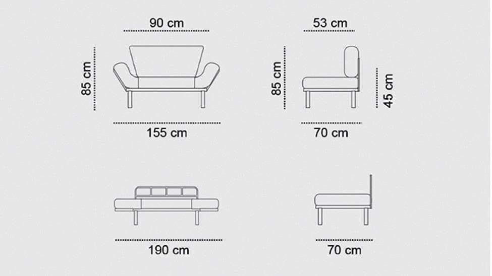 Canapea extensibila 2 locuri, Nitta Maro, l155xA70xH85 cm (6)