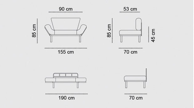 Canapea extensibila 2 locuri, Nitta Maro, l155xA70xH85 cm (6)