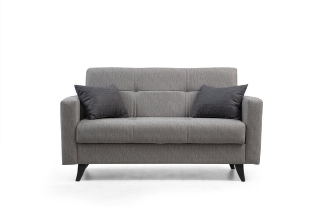 Canapea extensibila 2 locuri, Polya Gri Deschis, l151xA75xH86 cm (3)