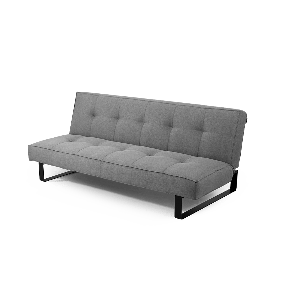 Customform Canapea Extensibila, 2 Locuri, Tapitata cu Stofa, Sleek Gri, l177xA55xH80 cm