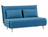 Canapea Extensibila, 2 locuri, tapitata cu stofa, Spike II Velvet Albastru / Fag, l147xA91xH84 cm
