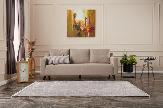 Canapea extensibila 3 locuri, Doga Crem, l230xA90xH74 cm (2)