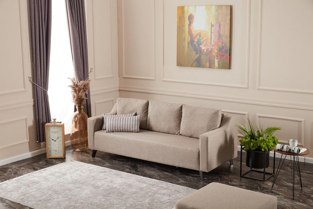 Canapea extensibila 3 locuri, Doga Crem, l230xA90xH74 cm (3)