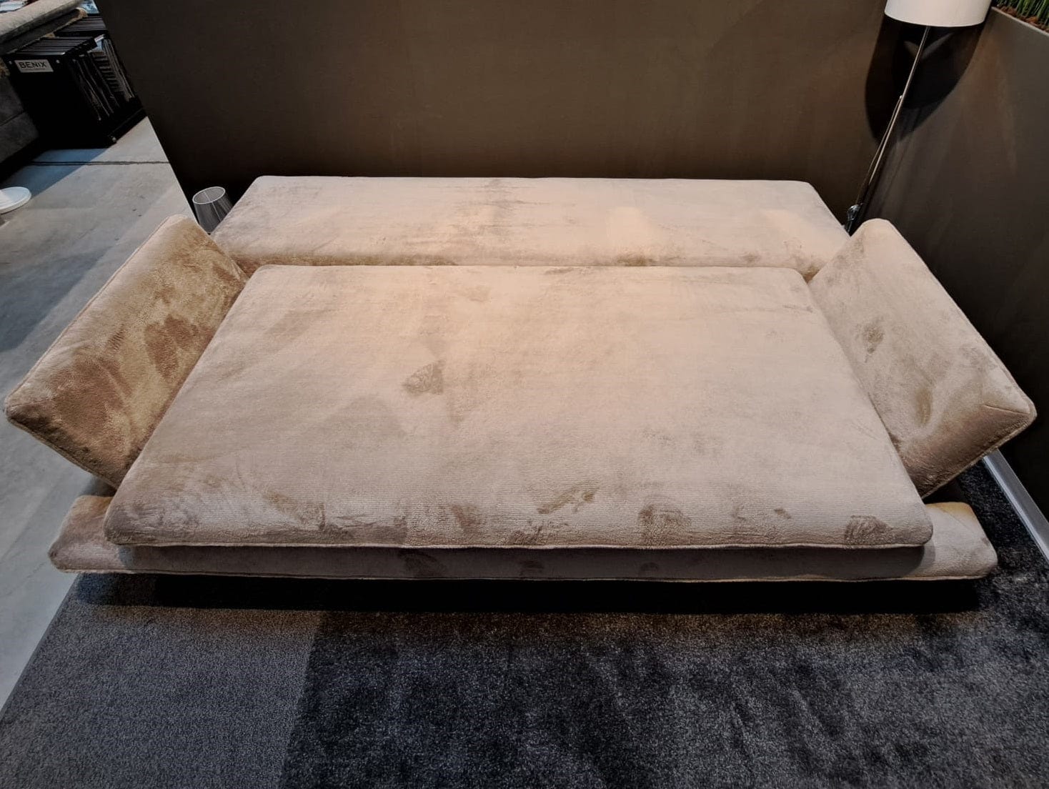 Canapea Extensibila, 3 Locuri, Lada de Depozitare, Perne Incluse, Mate Cappuccino, l242xA110xH75 cm (2)