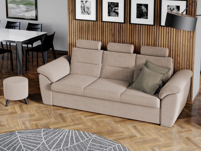 Canapea Extensibila, 3 locuri, tapitata cu stofa, Bianis, l250xA90xH105 cm