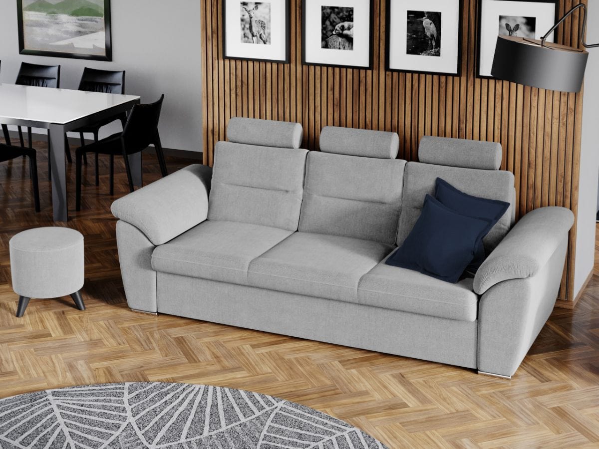 Canapea Extensibila, 3 locuri, tapitata cu stofa, Bianis, l250xA90xH105 cm (2)