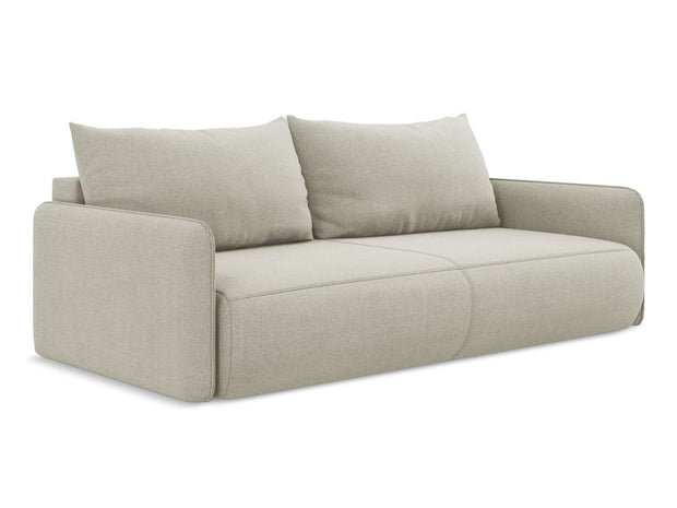 Makamii Bej Canapea Extensibila, 3 locuri, Tapitata cu Stofa, Lada de Depozitare, Nanea 3SF-24, l216xA105xH86 cm