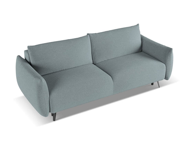 Makamii Canapea Extensibila, 3 locuri, Tapitata cu Stofa, Malie 3SF-C12 Albastru Denim / Negru, l230xA105xH86 cm