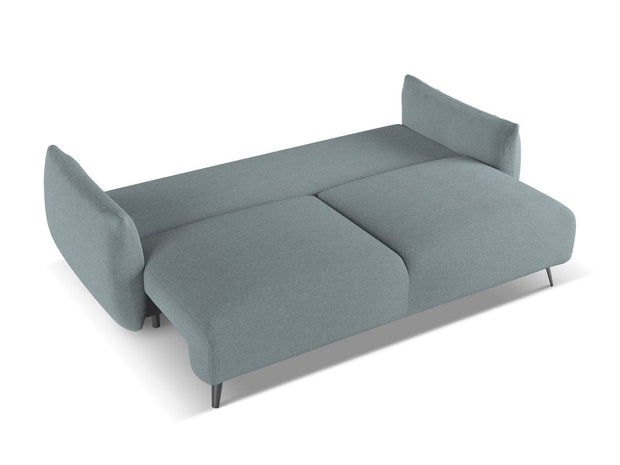 Makamii Canapea Extensibila, 3 locuri, Tapitata cu Stofa, Malie 3SF-C12 Albastru Denim / Negru, l230xA105xH86 cm