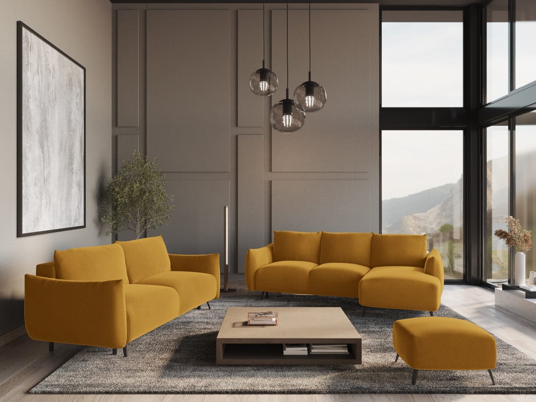 Makamii Canapea Extensibila, 3 locuri, Tapitata cu Stofa, Malie Velvet 3SF-3, l230xA105xH86 cm