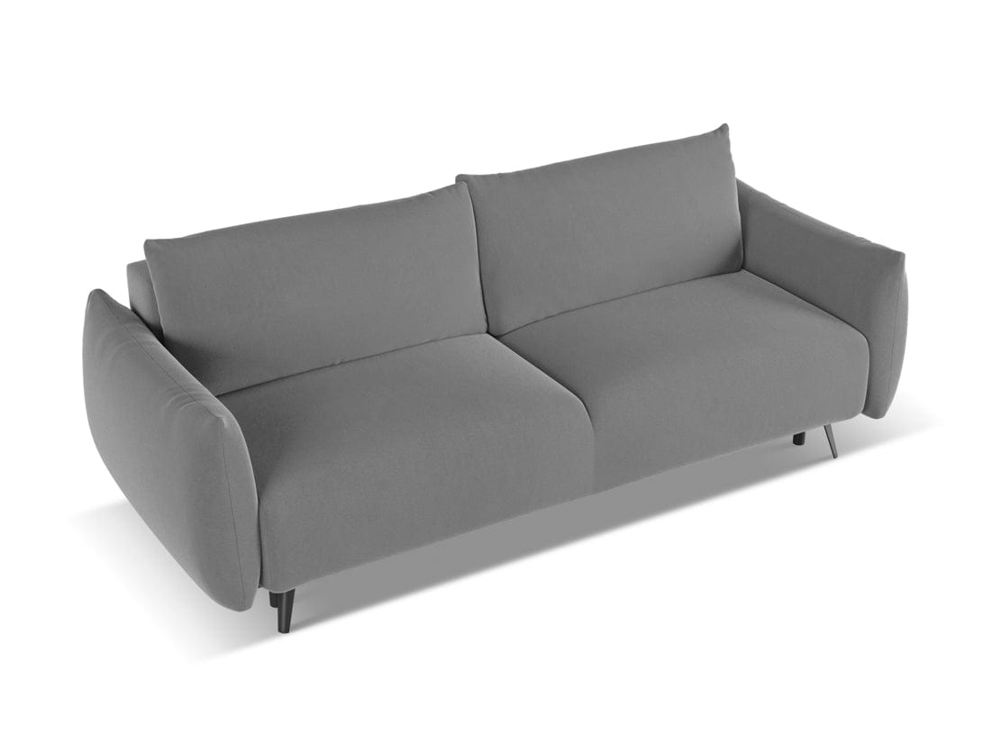 Makamii Canapea Extensibila, 3 locuri, Tapitata cu Stofa, Malie Velvet 3SF-C4 Gri / Negru, l230xA105xH86 cm