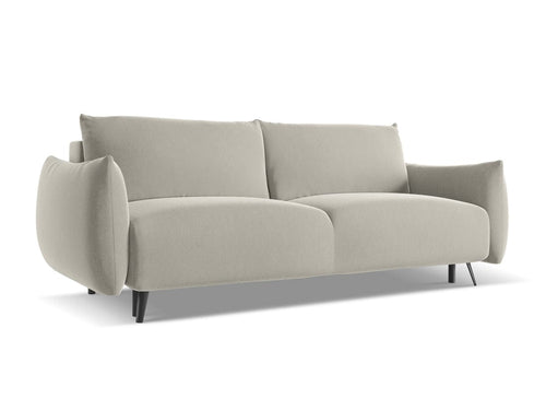Makamii Canapea Extensibila, 3 locuri, Tapitata cu Stofa, Malie Velvet 3SF-C6 Gri Deschis / Negru, l230xA105xH86 cm