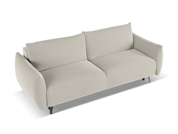 Makamii Canapea Extensibila, 3 locuri, Tapitata cu Stofa, Malie Velvet 3SF-C6 Gri Deschis / Negru, l230xA105xH86 cm