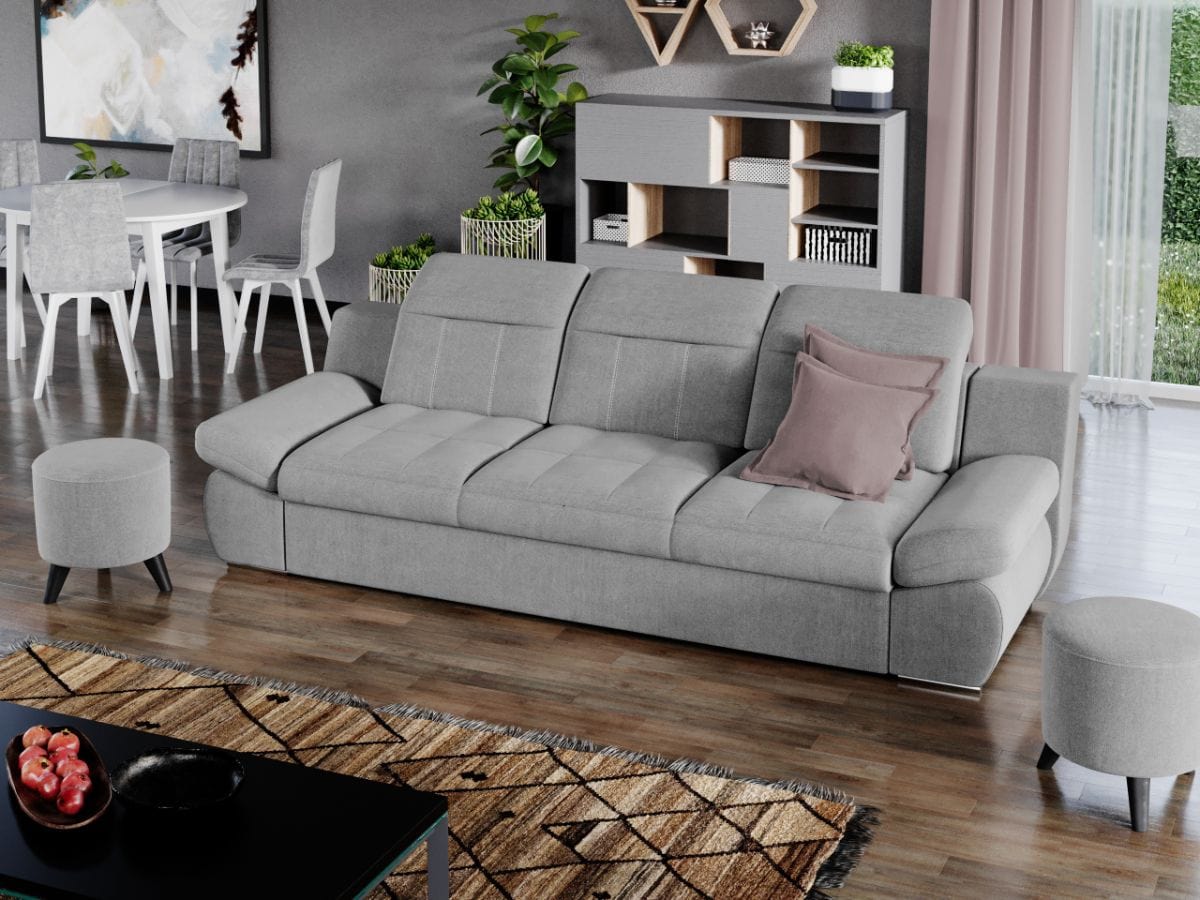 Canapea Extensibila, 3 locuri, tapitata cu stofa, Melonis, l250xA103xH100 cm (1)