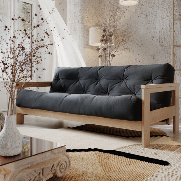 Woodman Canapea Extensibila, 3 Locuri, Tapitata cu Stofa, Mexico Oil Grafit / Natural, l210xA105xH83 cm