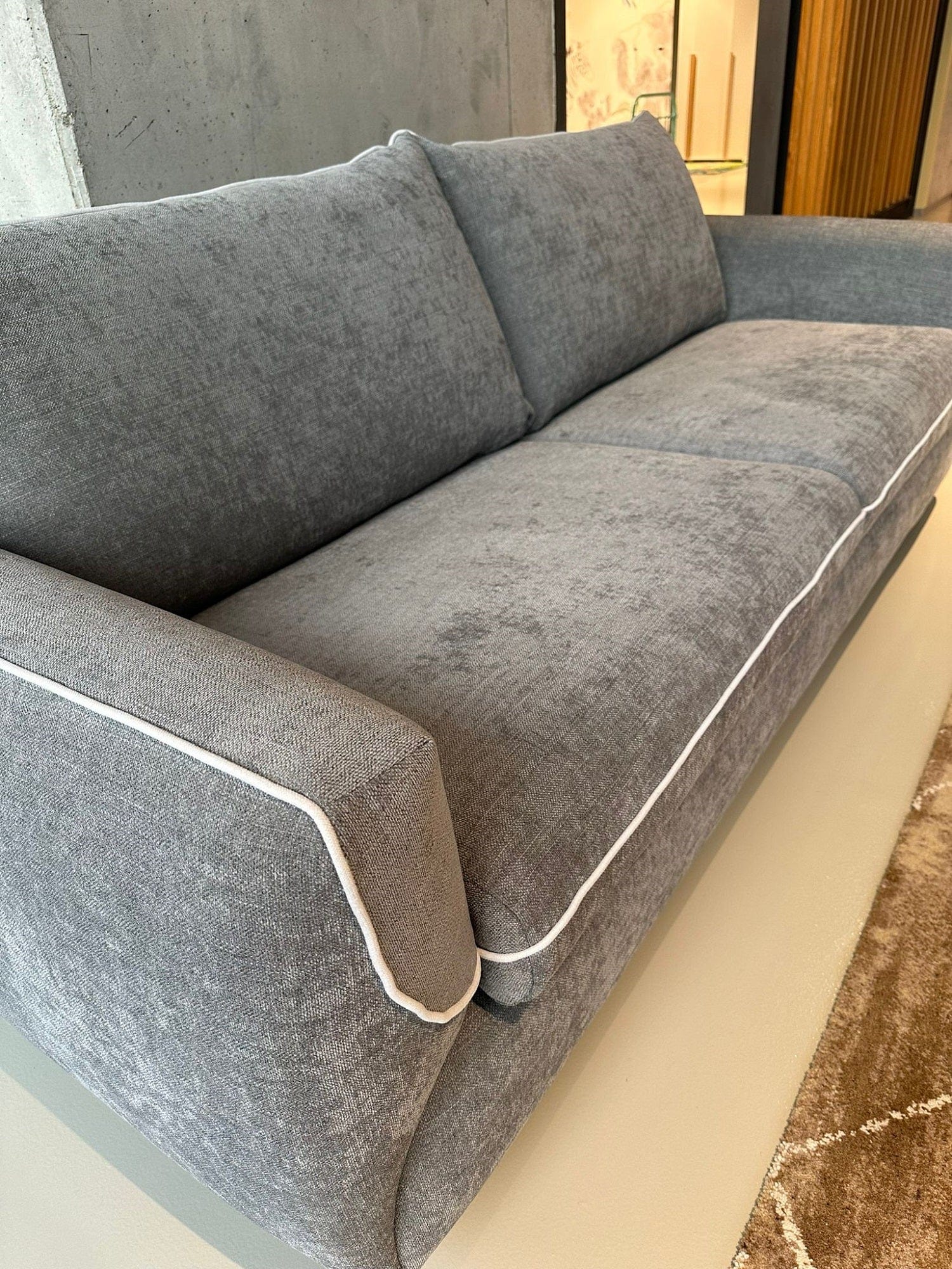 Canapea Extensibila, 3 Locuri, tapitata cu stofa, Perne Incluse, Cannes 160 Gri, l211xA104xH89 cm (1)