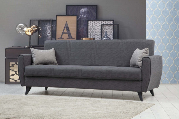 Canapea extensibila 3 locuri, Zaden Gri Inchis, l207xA77xH86 cm (1)