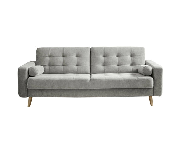 BlackRedWhite Canapea extensibila cu lada de depozitare, tapitata cu stofa, 3 locuri Ford Gri, l222xA90xH86 cm