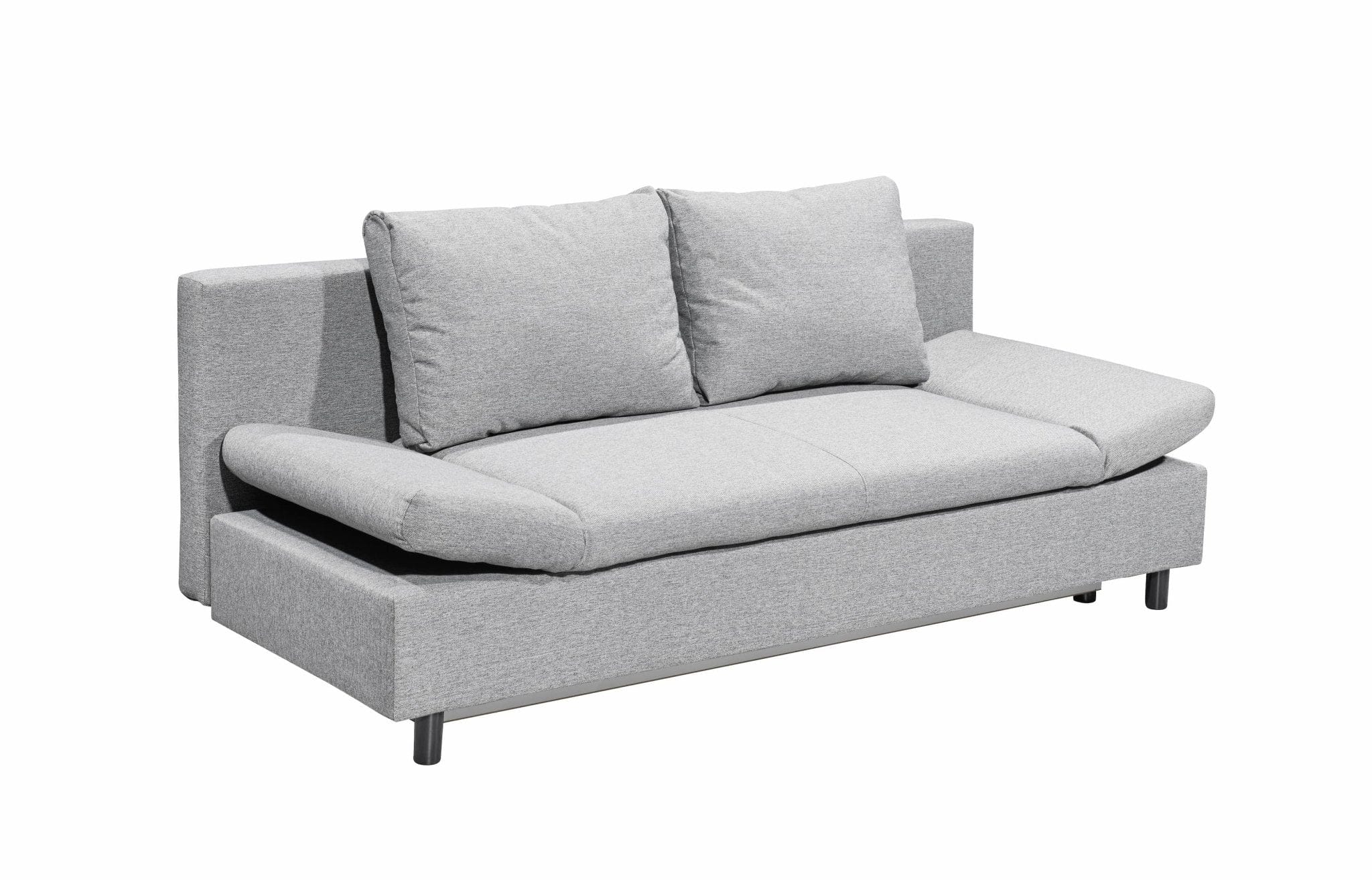 BlackRedWhite Canapea extensibila cu lada de depozitare, tapitata cu stofa, 3 locuri, Lenis Gri deschis, l200xA85xH92 cm