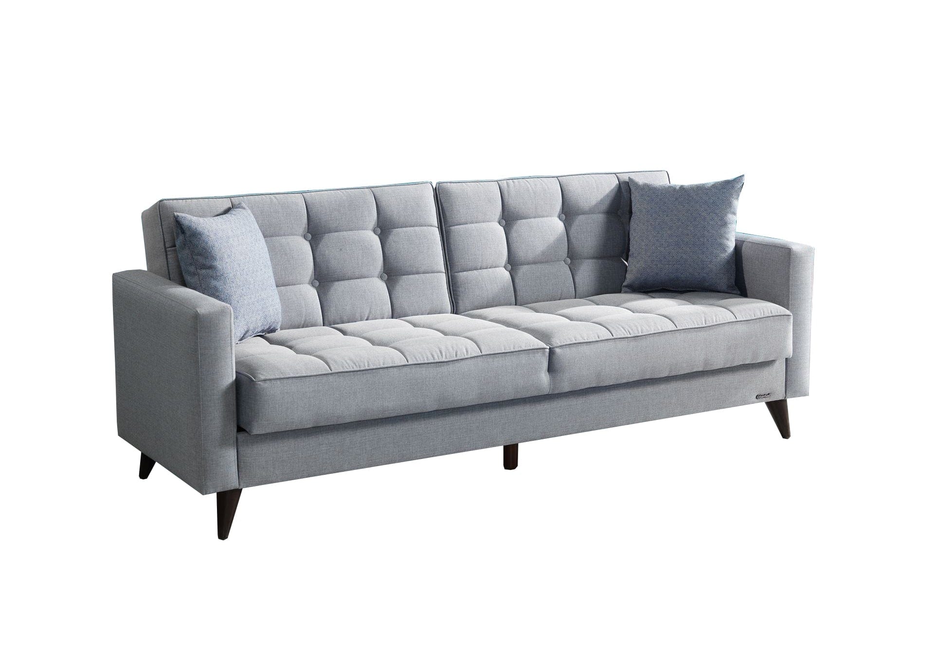 Serhat Canapea extensibila cu lada de depozitare, tapitata cu stofa 3 locuri Orlando Gri K1, l214xA84xH86 cm