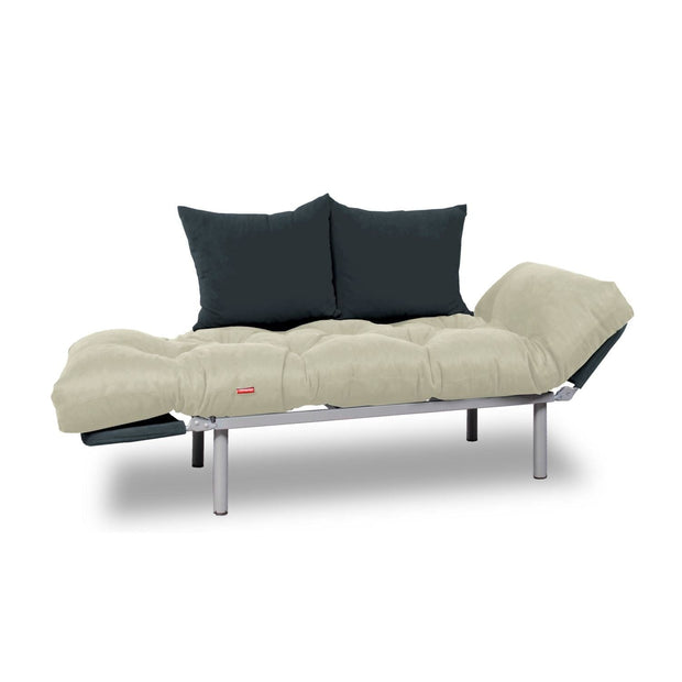 Oyo Canapea extensibila, stofa si cadru metalic, 2 locuri Kombin Crem, l121xA70xH70 cm