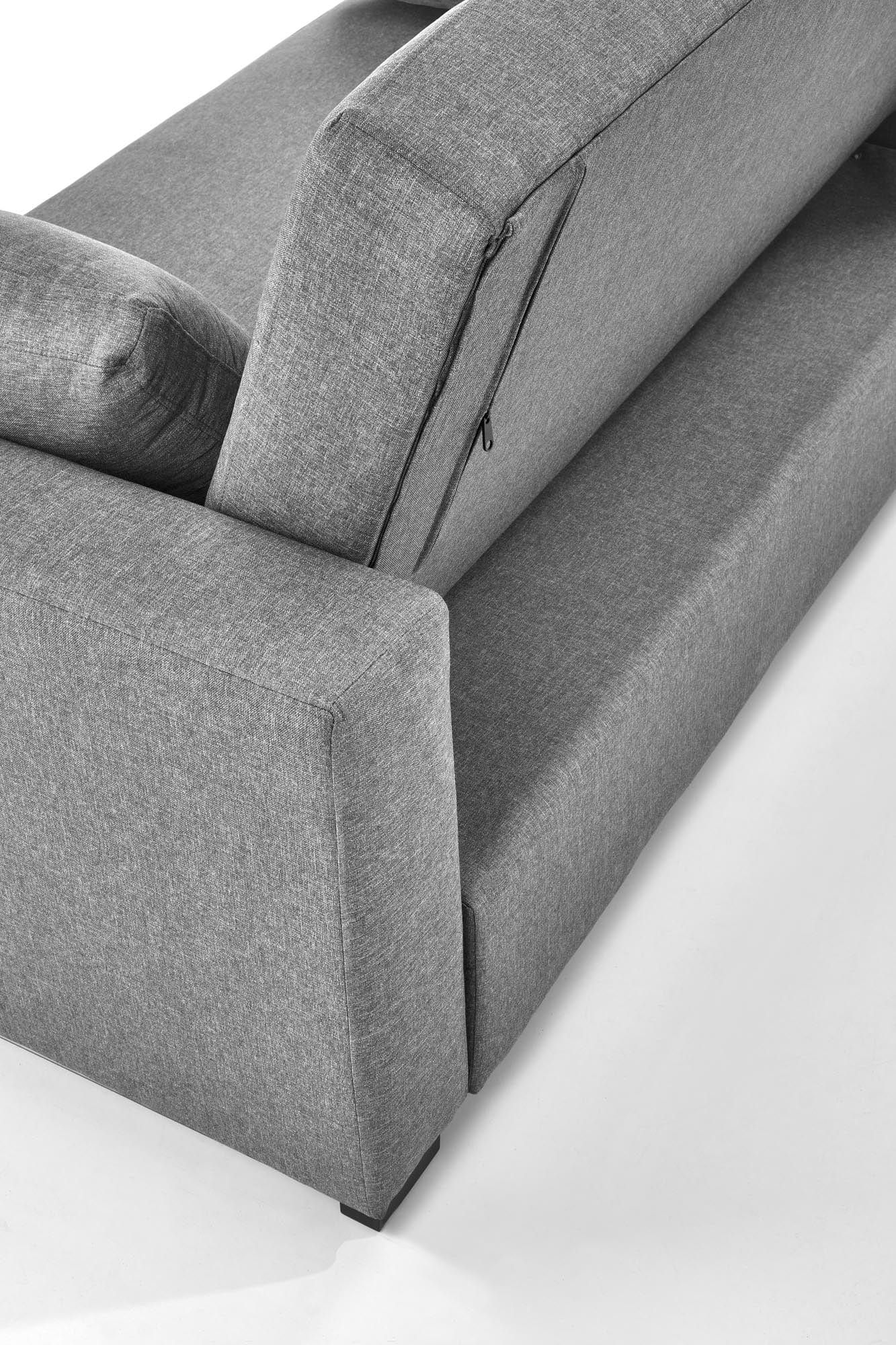 Canapea extensibila tapitata cu stofa, 2 locuri Paulinio Gri, l170xA90xH93 cm (7)