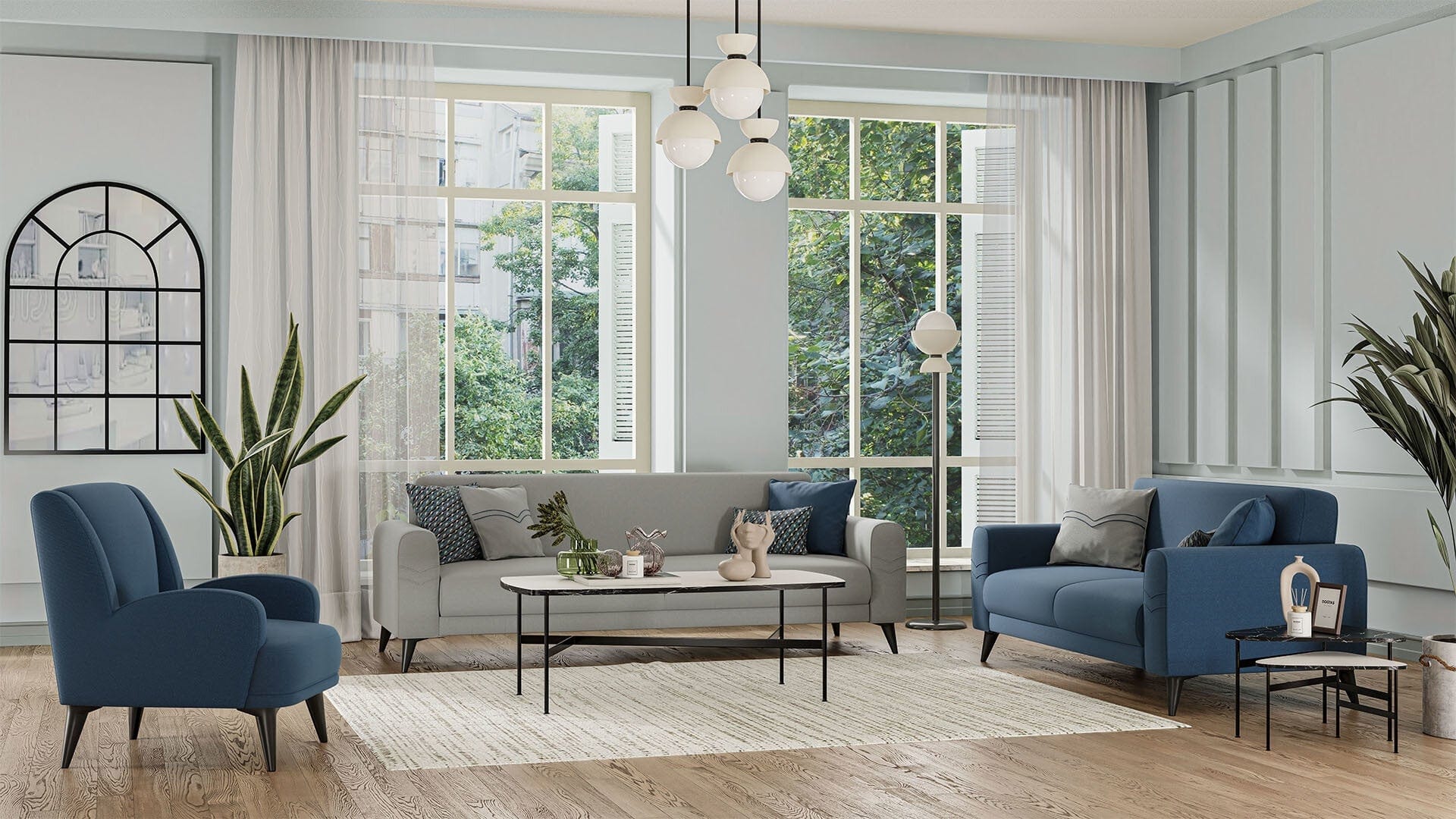 Dogtas Canapea extensibila tapitata cu stofa, 3 locuri, Delfi Velvet Gri, l232xA92xH80 cm