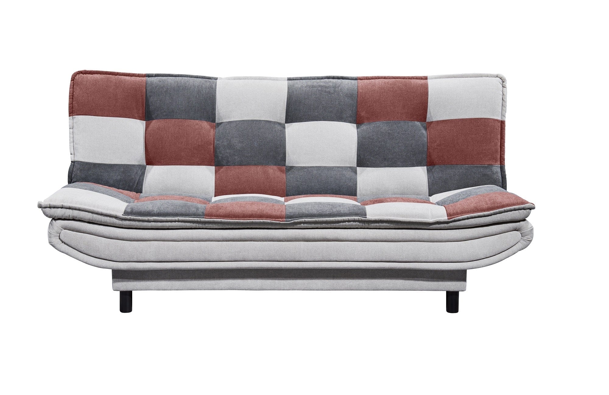 BlackRedWhite Canapea extensibila tapitata cu stofa, 3 locuri Patris Patch Gri / Bordeaux, l188xA89xH90 cm