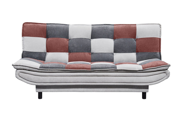 BlackRedWhite Canapea extensibila tapitata cu stofa, 3 locuri Patris Patch Gri / Bordeaux, l188xA89xH90 cm