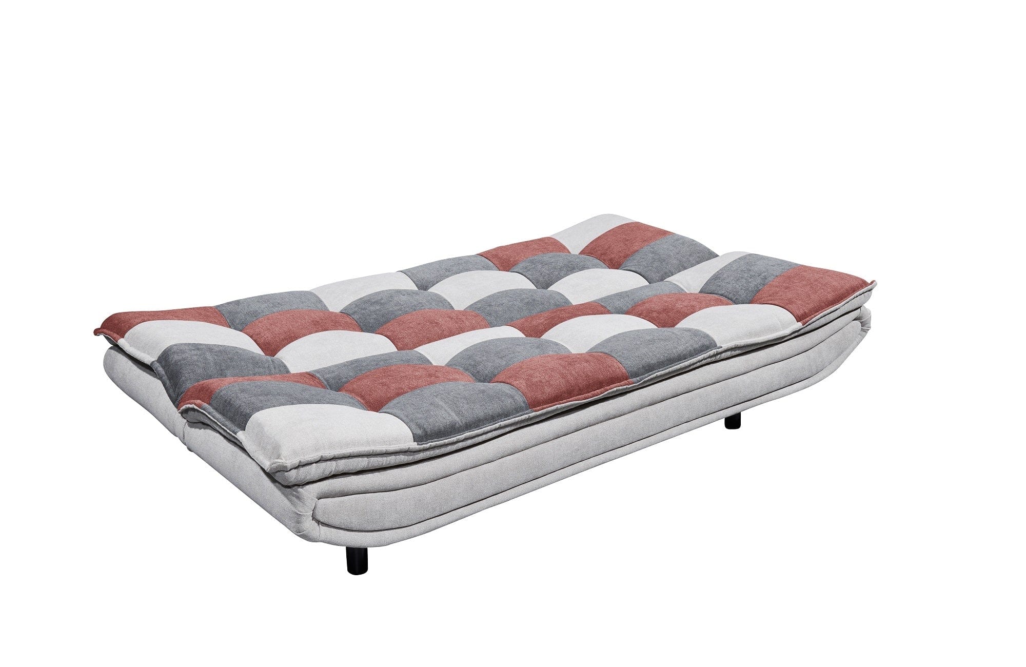 BlackRedWhite Canapea extensibila tapitata cu stofa, 3 locuri Patris Patch Gri / Bordeaux, l188xA89xH90 cm