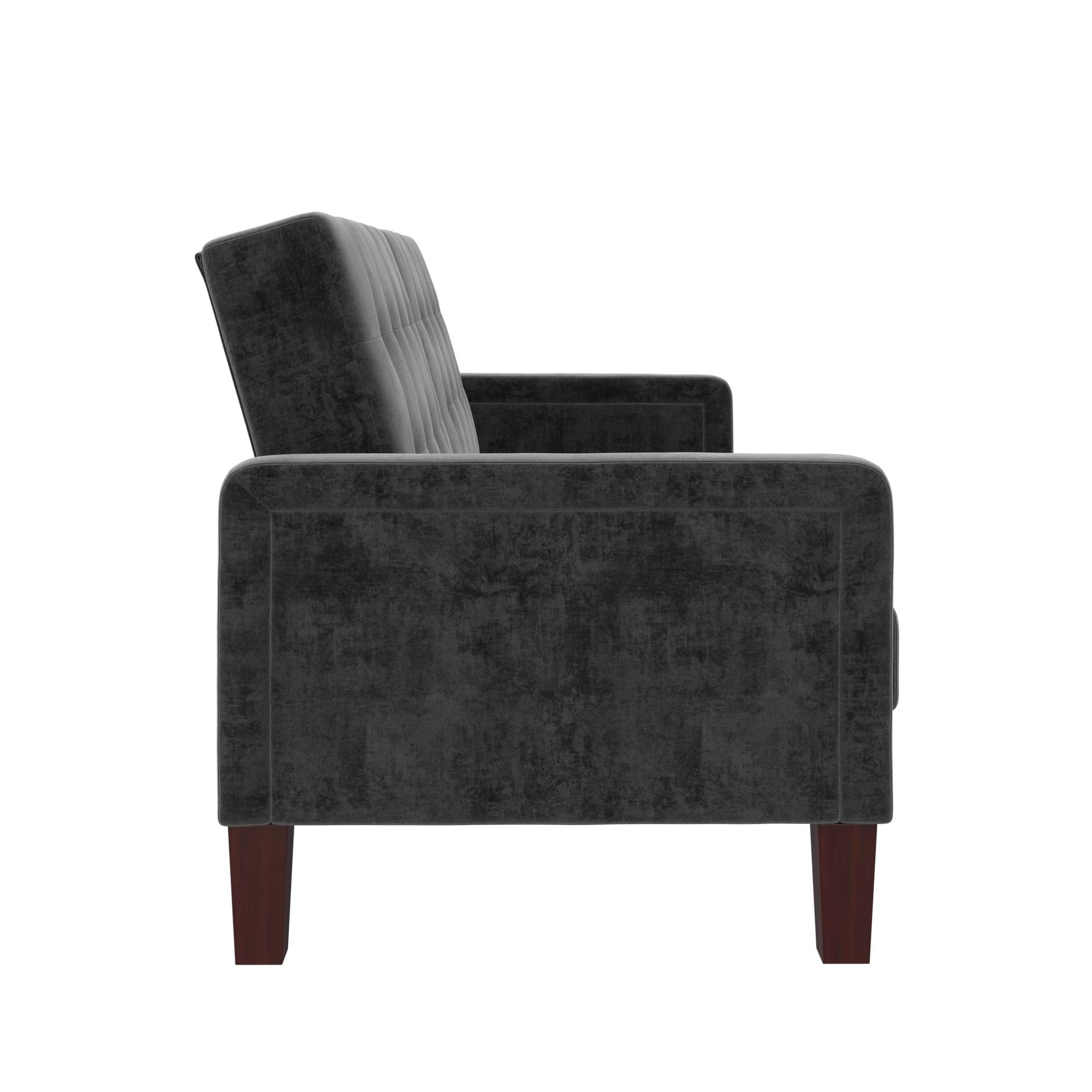 Dorel Home Canapea extensibila tapitata cu stofa, 3 locuri Porter Velvet Gri / Maro, l198xA79xH85 cm