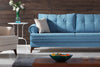 Serhat Canapea extensibila tapitata cu stofa, 3 locuri Step Albastru K1, l225xA92xH85 cm