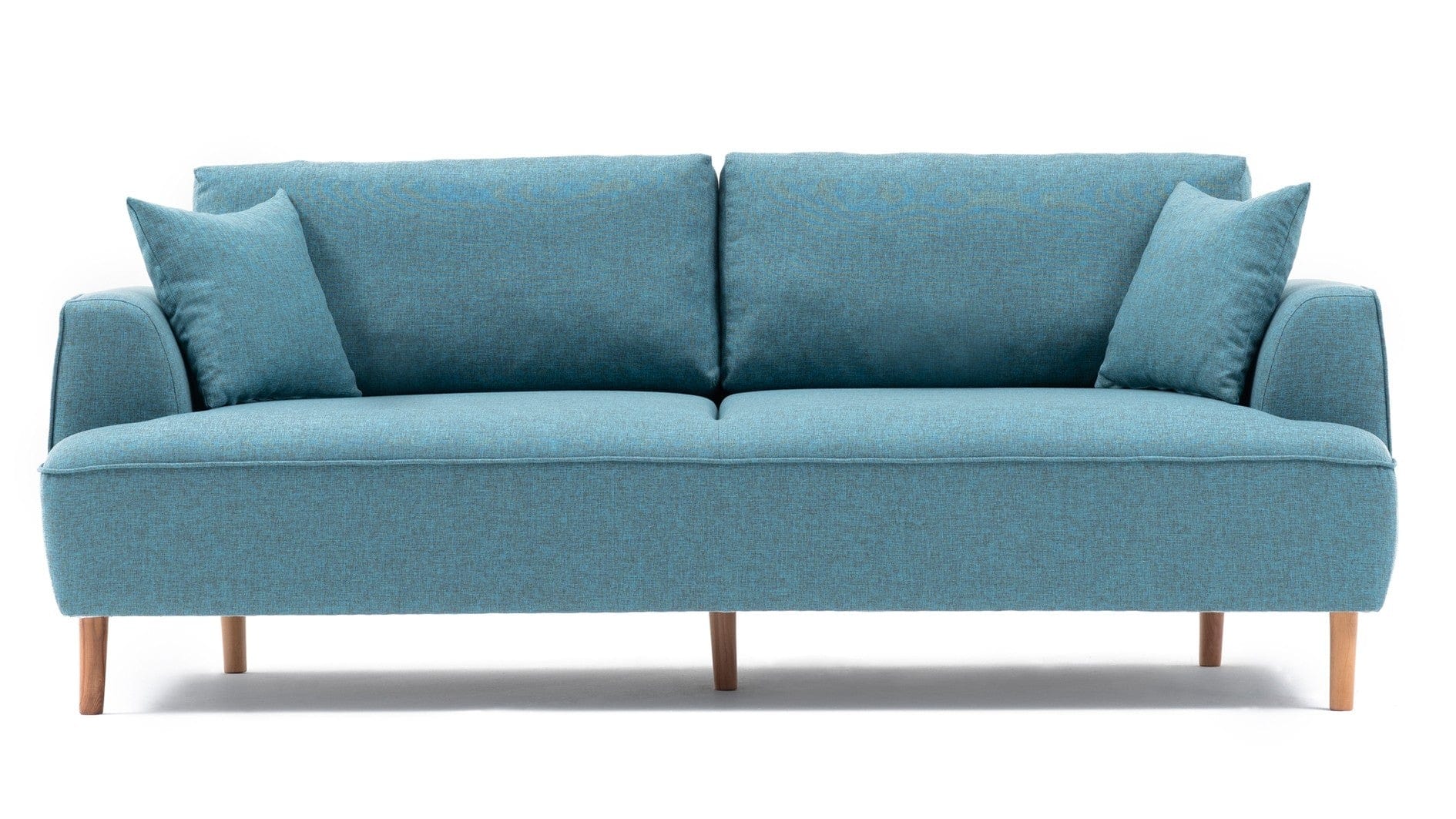 Asir Canapea Felix Turcoaz Fixa, cu Spuma Poliuretanica, 3 Locuri, tapitata cu stofa, Perne Incluse, l230xA98xH90 cm