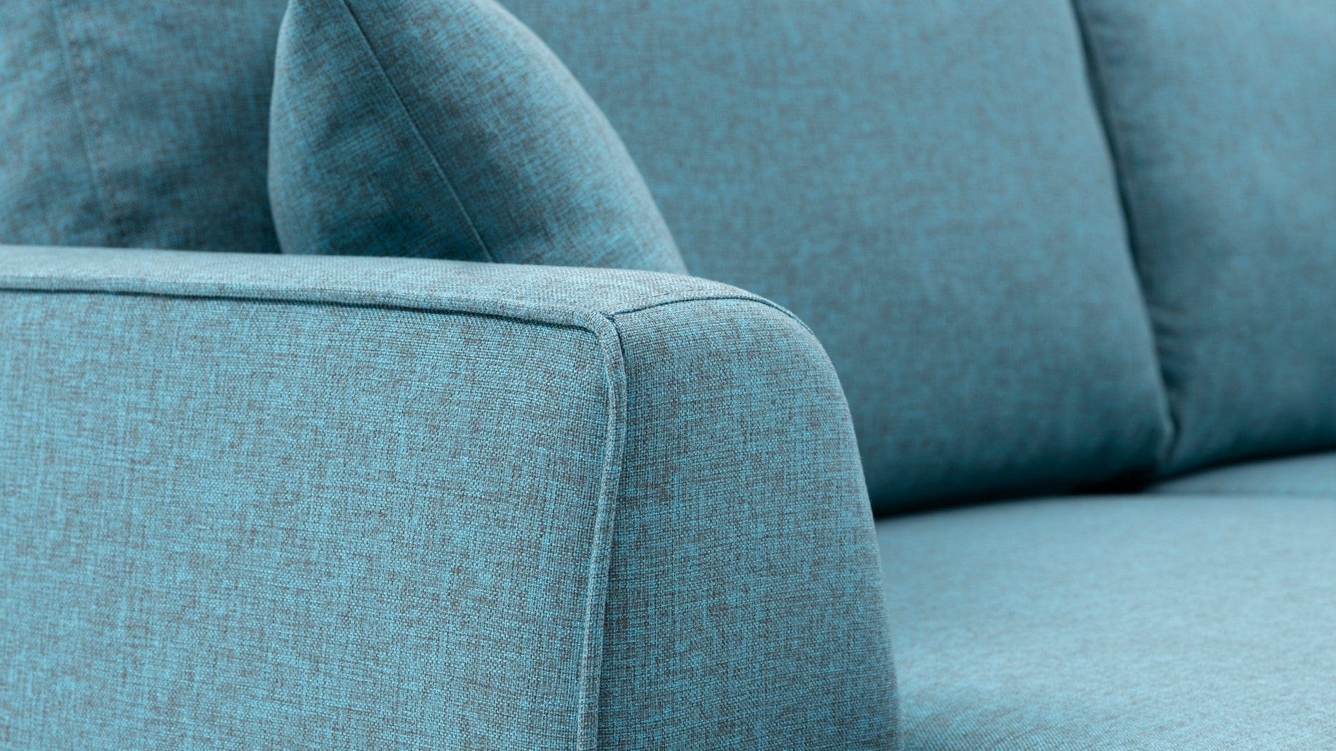 Asir Canapea Felix Turcoaz Fixa, cu Spuma Poliuretanica, 3 Locuri, tapitata cu stofa, Perne Incluse, l230xA98xH90 cm