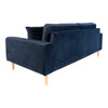 House Nordic Canapea Fixa, 2,5 Locuri, tapitat cu stofa, Perne Incluse, Lido S Velvet Bleumarin / Natural, l180xA93xH76 cm