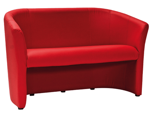 Canapea Fixa, 2 locuri, tapitata cu piele ecologica, TM-2 Rosu, l126xA60xH76 cm