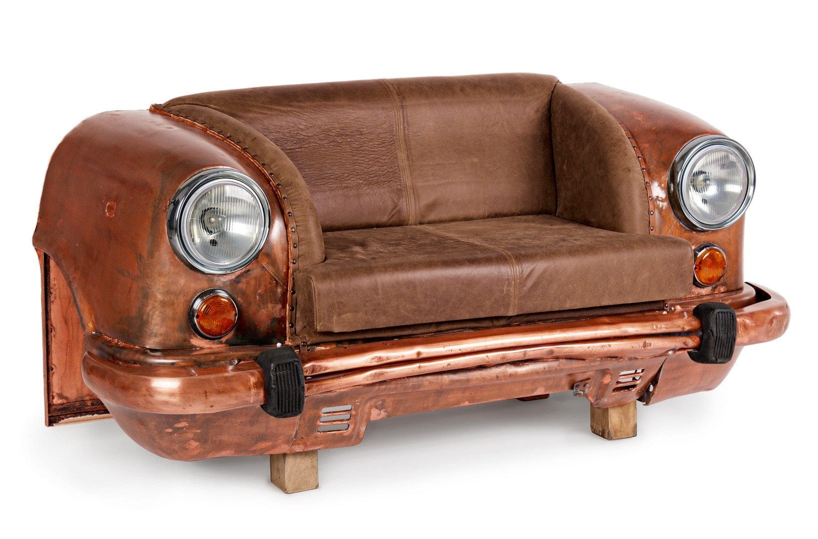 Canapea fixa, 2 locuri, tapitata cu piele naturala, Ambassador Maro, l159xA65xH75 cm