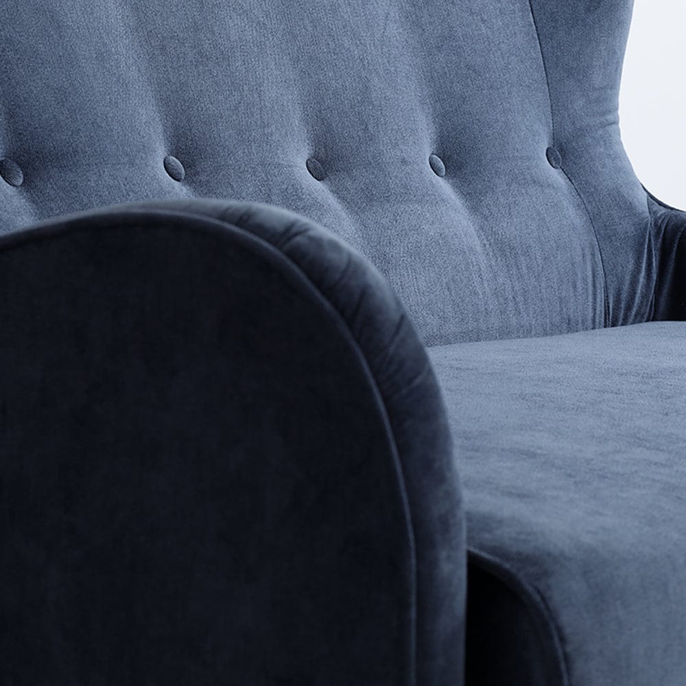 Customform Canapea Fixa, 2 Locuri, Tapitata cu Stofa, Cozyboy Bleumarin, l152xA85xH102 cm