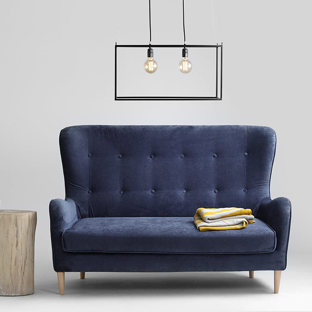 Customform Canapea Fixa, 2 Locuri, Tapitata cu Stofa, Cozyboy Bleumarin, l152xA85xH102 cm