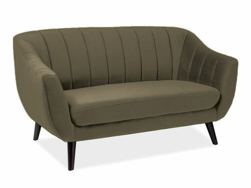 Canapea Fixa, 2 locuri, tapitata cu stofa, Elite 2 Velvet Bej Inchis, l153xA85xH83 cm