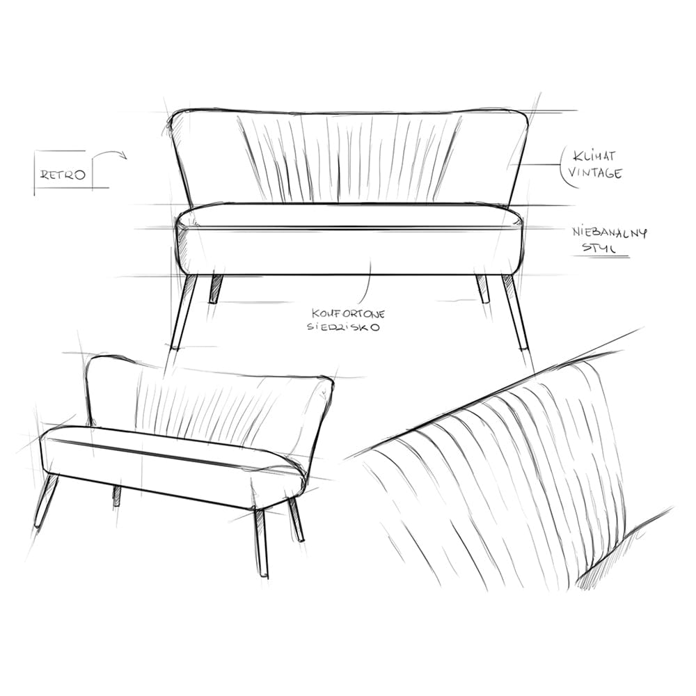 Customform Canapea Fixa, 2 Locuri, Tapitata cu Stofa, Harry Gri Inchis, l123xA65xH72 cm
