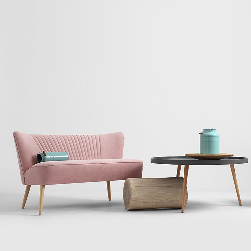 Customform Canapea Fixa, 2 Locuri, Tapitata cu Stofa, Harry Gri Inchis, l123xA65xH72 cm